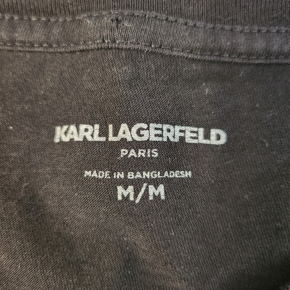 Karl Lagerfeld Black Short Sleeve Tee Womens Medium - Picture 3 of 5